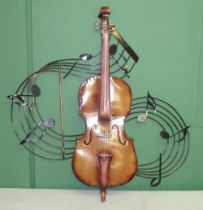 Metal Wall Art model of a violin, H82cm W80cm