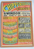 Framed and glazed original W.E.Berry event poster for Chipperfield's Circus 'Europe's Largest Circus