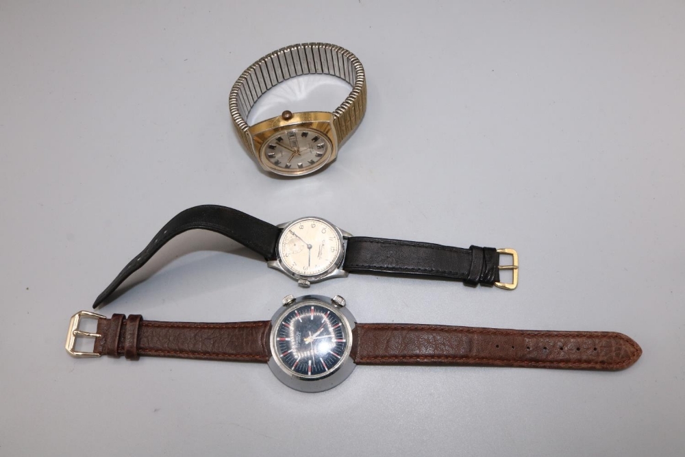 Thos. Russell & Son stainless steel wristwatch, signed silvered dial, subsidiary seconds, unsigned - Image 2 of 2