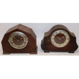 Norland Art Deco inlaid walnut mantel clock, chrome bezel enclosing silvered Arabic chapter ring,