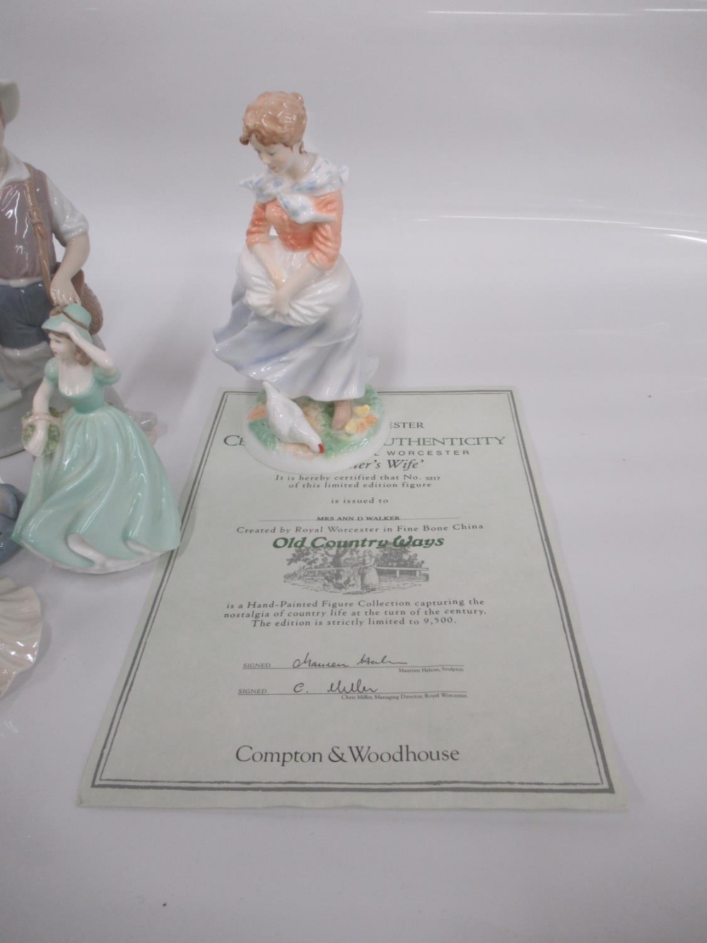 Collection of mixed figurines to inc. Royal Worcester Old Country Ways 'A Farmers Wife' no.5217 with - Image 4 of 5