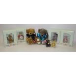 Collection of soft toys and teddy bears, comprising four Hermann 'Winnie the Pooh' miniature soft