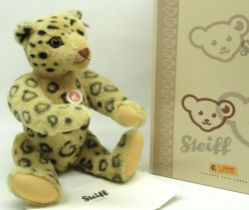 Steiff: 'Teddy Bear Leopard', leopard print alpaca, limited edition of 2008, H40cm, with box and