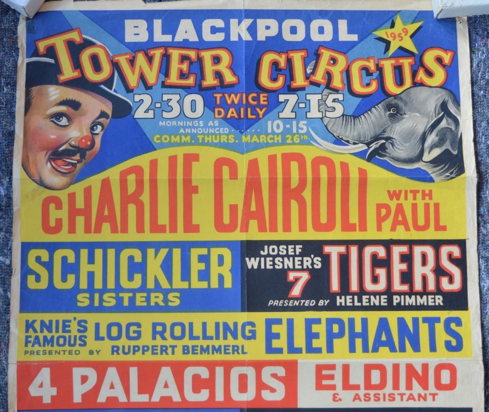 Vintage W.E.Berry event advertising poster for Blackpool Tower Circus, 1959 featuring Knie's - Image 3 of 7