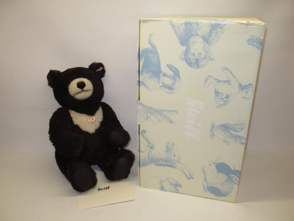 Steiff: 'Teddy Bear Moon Ted', limited edition of 1500, dark brown mohair, H60cm, with box and