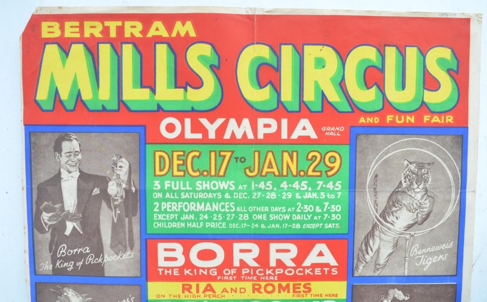 C1950s W.E.Berry advertising poster for Bertram Mills Circus Olympia, central text surrounded by - Image 2 of 6