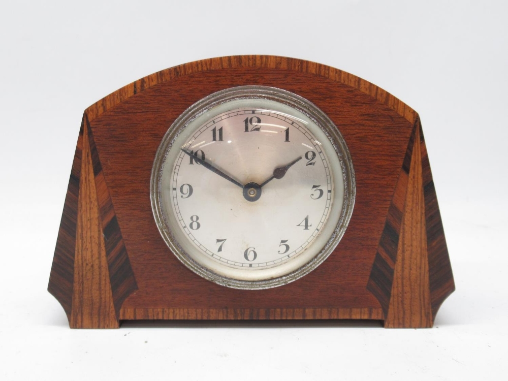 C19th French slate and marble timepiece, 3 3/4" dial, recessed matted brass centre, porcelain Arabic - Image 2 of 3