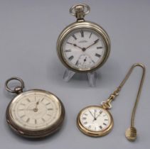 Victorian silver decimal chronograph key wound pocket watch, stepped cream dial, outer 1/5th