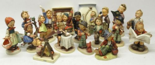 Collection of seventeen Hummel Goebel activity themed figures incl. 'Star Gazer', 'Vacation Time',