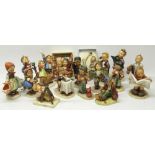 Collection of seventeen Hummel Goebel activity themed figures incl. 'Star Gazer', 'Vacation Time',