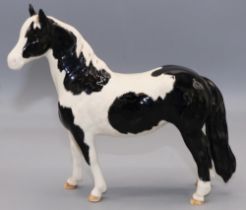 Beswick Piebald Pinto Pony, model no. 1373, black and white gloss, H16.5cm
