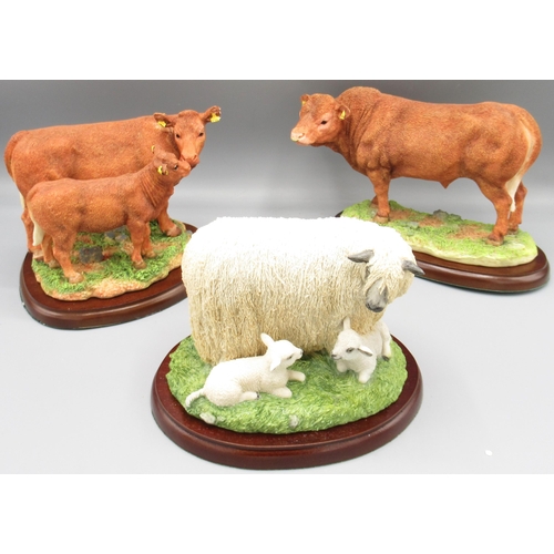 Border Fine Arts cow and sheep figures incl, Limousin Cow & Calf A26090, Herbert & Mum A25070,