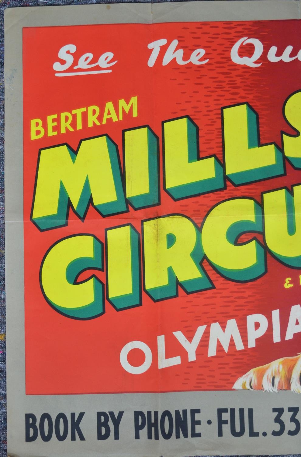 Unframed original vintage W.E.Berry event poster for Bertram Mills Circus And Fun Fair, Olympia - Image 5 of 7