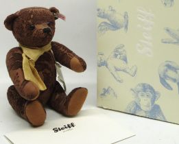 Steiff: 'Teddy Bear Anthony', brown jacquard, limited edition of 1500, H32cm, with box and