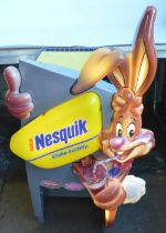 Nestle Nesquik fridge, appears in working order with illuminated front, H101xW56xD61cm