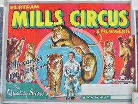 C1950s W.E.Berry advertising poster for Bertram Mills Circus And Menagerie, featuring 'Alexander and