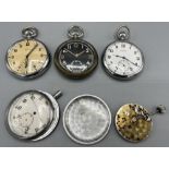 WWII British Military Issue Cyma G.S.T.P. chrome plated keyless pocket watch, signed white Arabic