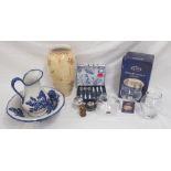 Mixed collection to inc. large Marks & Spencer vase, Portmeirion Botanic Blue set of 6 tea spoons,