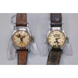 Timex (Dundee) chrome Mickey Mouse wristwatch, signed W.D.P. 21-28150 dial, movement unsigned, D24.