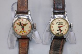 Timex (Dundee) chrome Mickey Mouse wristwatch, signed W.D.P. 21-28150 dial, movement unsigned, D24.