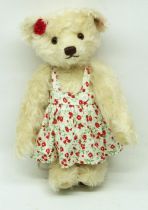 Steiff: RHS Chelsea Flower Show 100 Year Anniversary teddy bear, cream mohair, H27cm