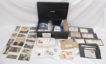 Criterion deeds box cont. a mixed collection of C20th British FDCs and stamps, all loose or in