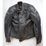 Bikers armoured jacket and trousers by Scott Leathers, jacket with detachable inner liner, no size