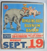 Poster for Ringling Bros and Barnum & Bailey Circus, 'The Greatest Show On Earth', San Bernardino,