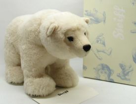 Steiff: 'Arco Polar Bear', white alpaca, limited edition of 1000, L55cm, with box and certificate