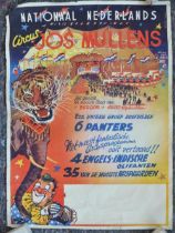 Nine international circus advertising posters (some vintage) to include National Nederlands Circus