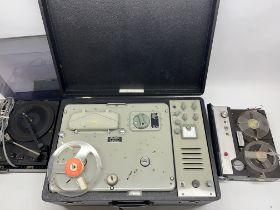 Vortexion WVB reel-to-reel tape recorder, Sharp RD-504 tape recorder, and an ITT turntable (3)