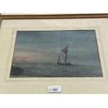 Peter Hilliard (British Contemporary); 'Morning' Dutch fishing boat off the coast, watercolour,