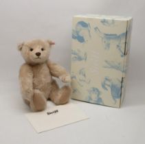 Steiff teddy bear: 'Lenard', light grey mohair, limited edition of 1500, H38cm, with box and