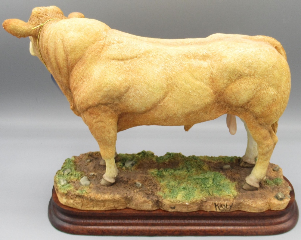 Border Fine Arts, Blonde D'Aquitaine Bull by Kirsty Armstrong, B1188, limited edition 148/500 with - Image 2 of 2