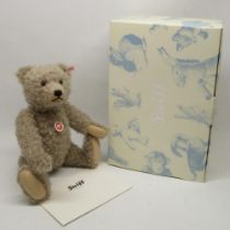 Steiff: 'Teddy Bear Jonathan', grey mohair, limited edition of 1500, H43cm, with box and certificate