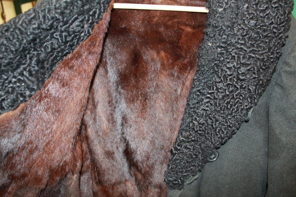 Two long mink coats, one long dark brown mink fur and one black overcoat with full mink lining and a - Image 2 of 3