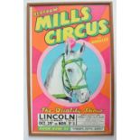 Framed matt-glazed original event poster for Bertram Mills Circus And Menagerie, Lincoln South