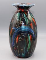 Anita Harris art pottery, minos vase, 'Leaping Dolphins', H21cm