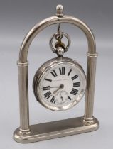 J. Harris Wolverhampton - Victorian silver key wound pocket watch, white enamel Roman dial,