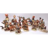 Collection of Hummel Goebel animal and countryside themed figures incl, 'Goose girl', 'Eventide',