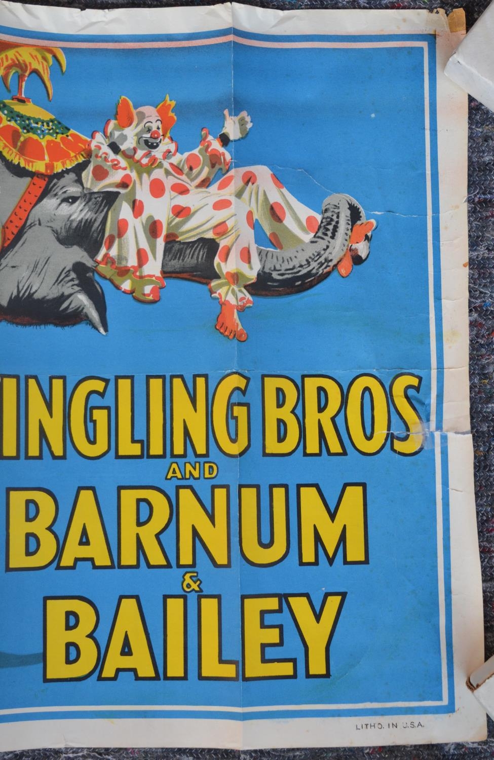 C1950s circus advertising poster for Ringling Bros And Barnum & Bailey, 'The Greatest Show On - Image 2 of 4