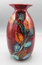 Anita Harris art pottery, minos vase with floral design, 'Remember Me', H21cm