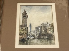 European School (20th century): 'Venice' watercolour heightened with white, titled and dated 77,