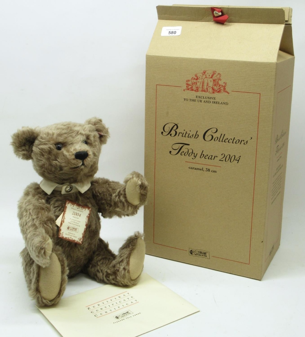 Steiff: 'British Collectors' Teddy Bear 2004', limited edition of 4000, caramel mohair, H38cm, - Image 2 of 2