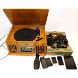 Classic Collectors Edition oak radiogram/cassette W46cm and untested mobile phones including three