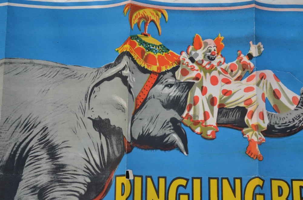 C1950s circus advertising poster for Ringling Bros And Barnum & Bailey, 'The Greatest Show On - Image 4 of 4