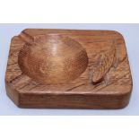 Derek Lizardman Slater of Crayke, an oak rectangular ashtray with signature lizard, L10.7cm