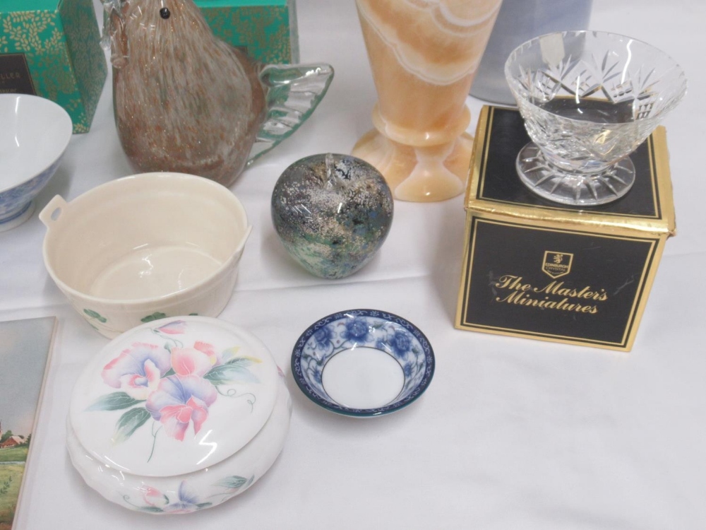 Mixed collection of items to inc. Belleek basket shaped bowl, Selkirk glass apple paperweight, - Image 3 of 6