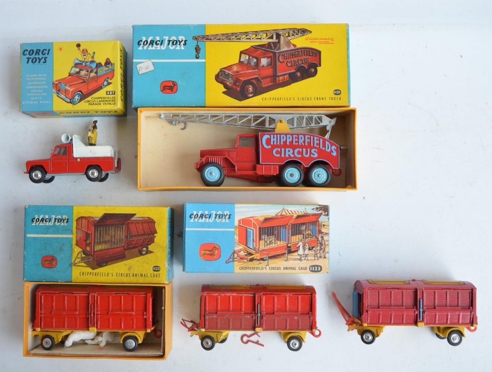 Collection of vintage mostly boxed Corgi Major Toys Chipperfield's Circus diecast model vehicles