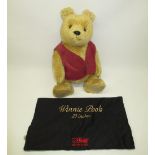 Steiff: 'Winnie The Pooh' in red waistcoat, limited edition of 3500, H52cm, with dust bag